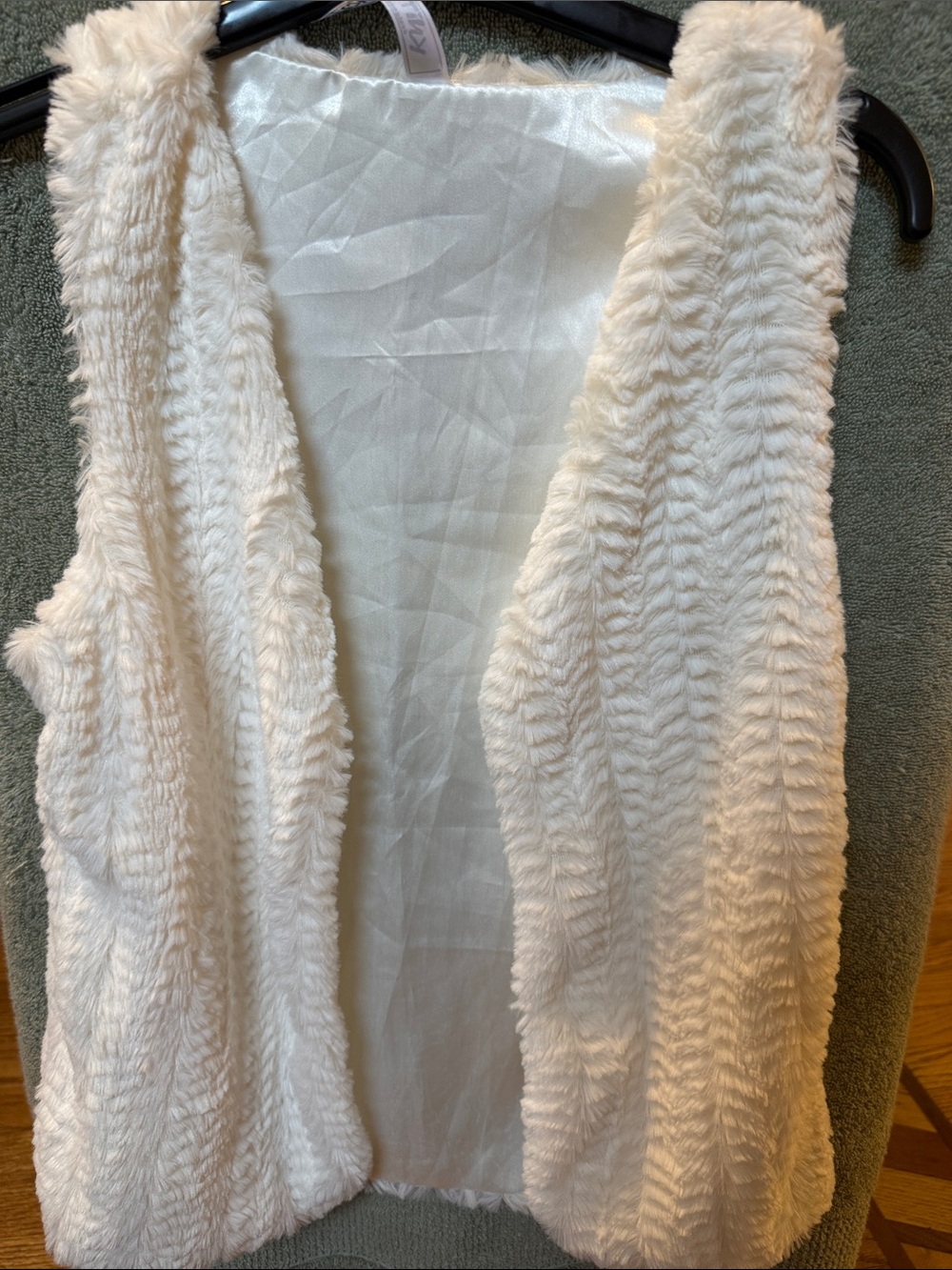Knitworks Cream Faux Fur Vest for Kids